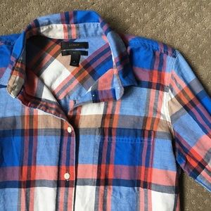 J crew boy fit plaid shirt